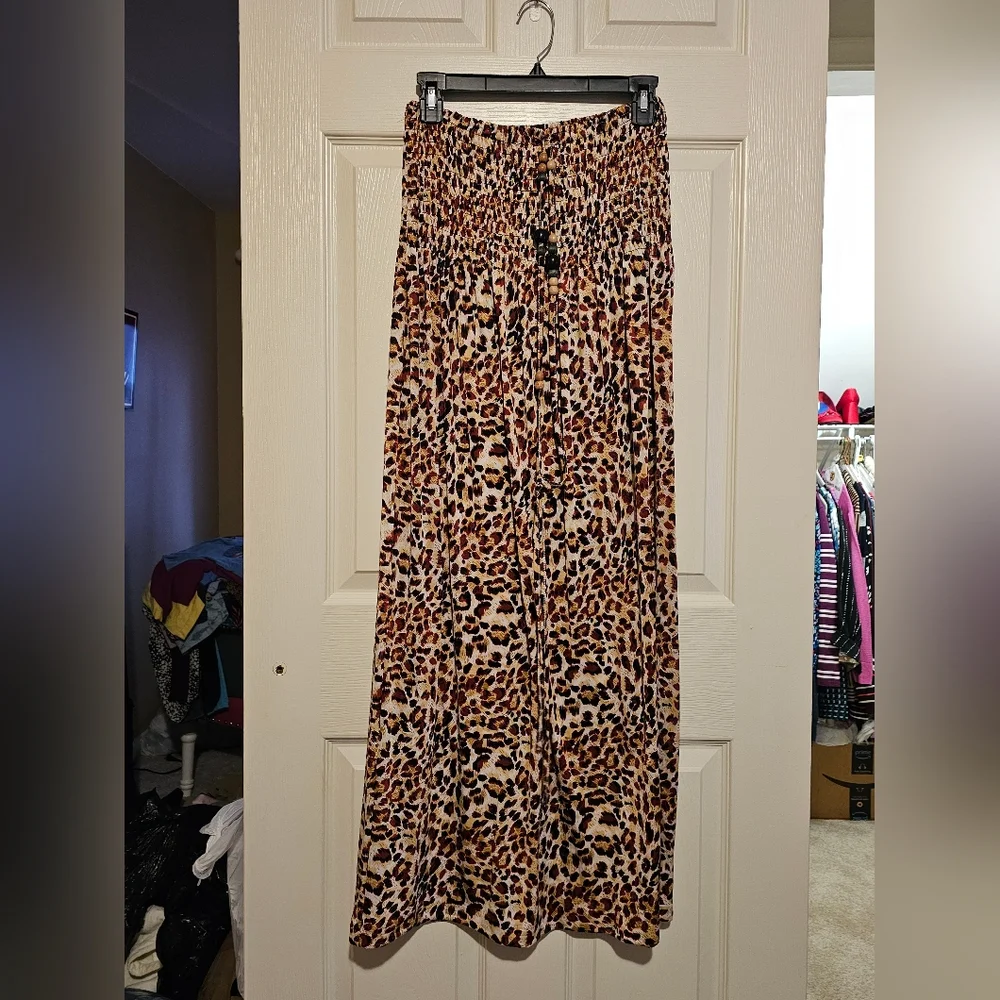 Isla Bonita Leopard Print Maxi Skirt One Size